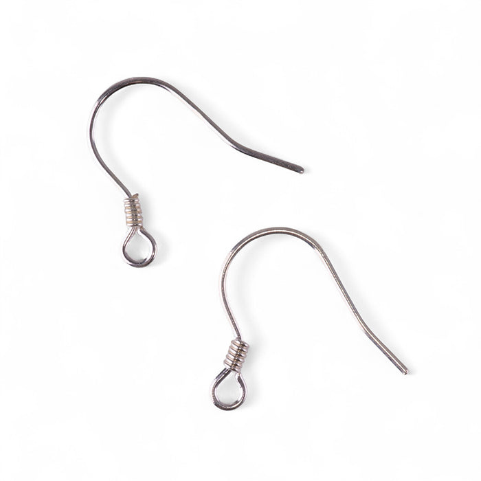 Coiled French Earring Wires - Sterling Silver - 3 Pair