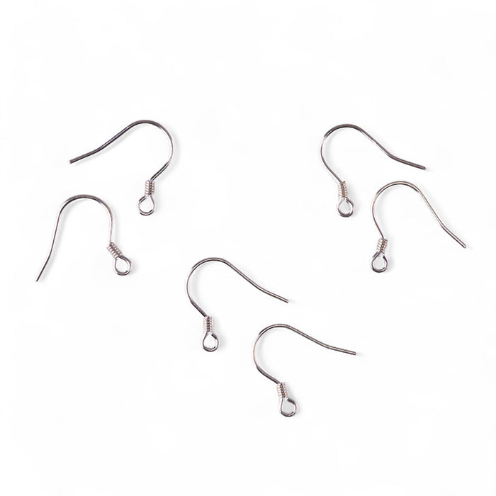 Coiled French Earring Wires - Sterling Silver - 3 Pair