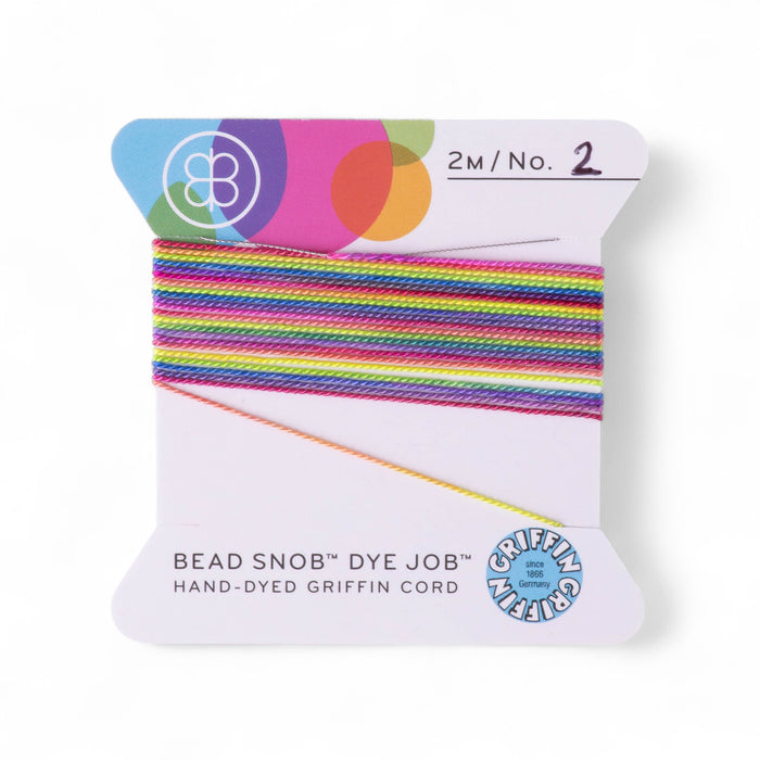 Griffin 100% Silk Cord Dakota Stones EXCLUSIVE Rainbow Bead Snob® Dye Job® 2 Meters - Size 2 (0.46mm)