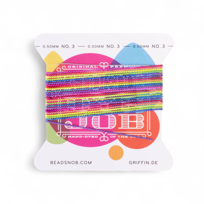 Griffin 100% Silk Cord Dakota Stones EXCLUSIVE Rainbow Bead Snob® Dye Job® 2 Meters - Size 3 (0.50mm)