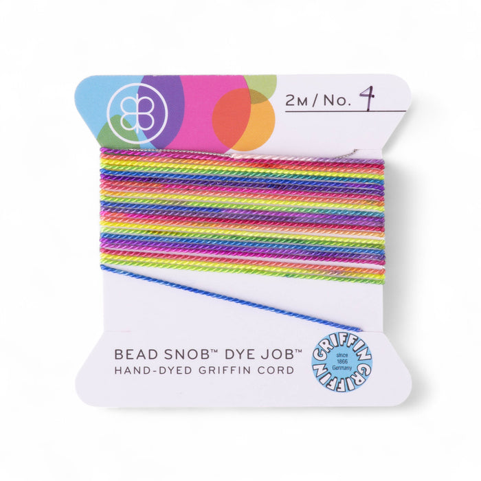 Griffin 100% Silk Cord Dakota Stones EXCLUSIVE Rainbow Bead Snob® Dye Job® 2 Meters - Size 4 (0.60mm)