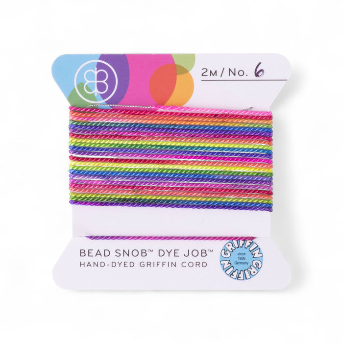 Griffin 100% Silk Cord Dakota Stones EXCLUSIVE Rainbow Bead Snob® Dye Job® 2 Meters - Size 6 (0.70mm)