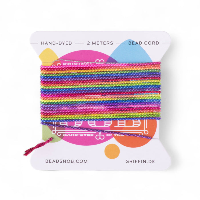 Griffin 100% Silk Cord Dakota Stones EXCLUSIVE Rainbow Bead Snob® Dye Job® 2 Meters - Size 6 (0.70mm)