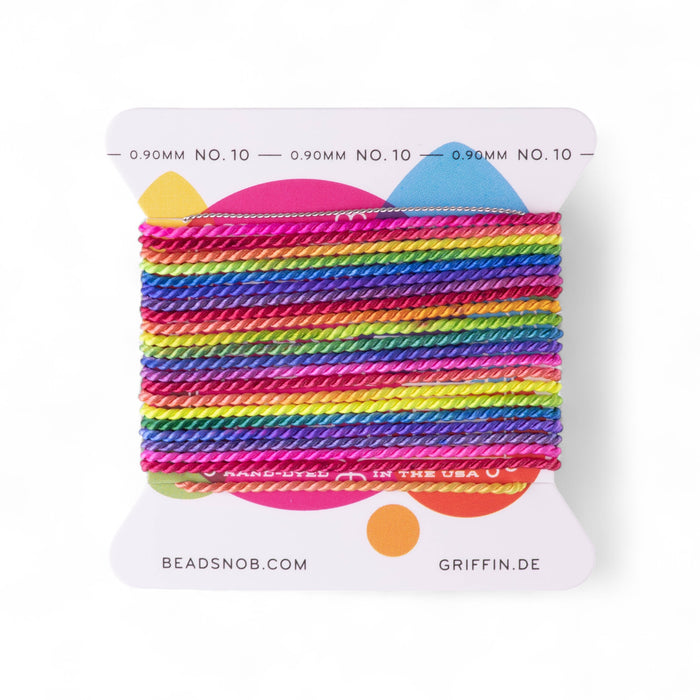 Griffin 100% Silk Cord Dakota Stones EXCLUSIVE Rainbow Bead Snob® Dye Job® 2 Meters - Size 10 (0.90mm)