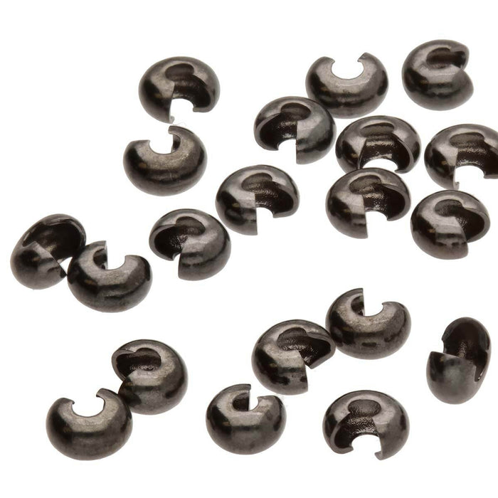 Crimp Bead Cover 3mm - 144 pcs - Black Oxide Base Metal