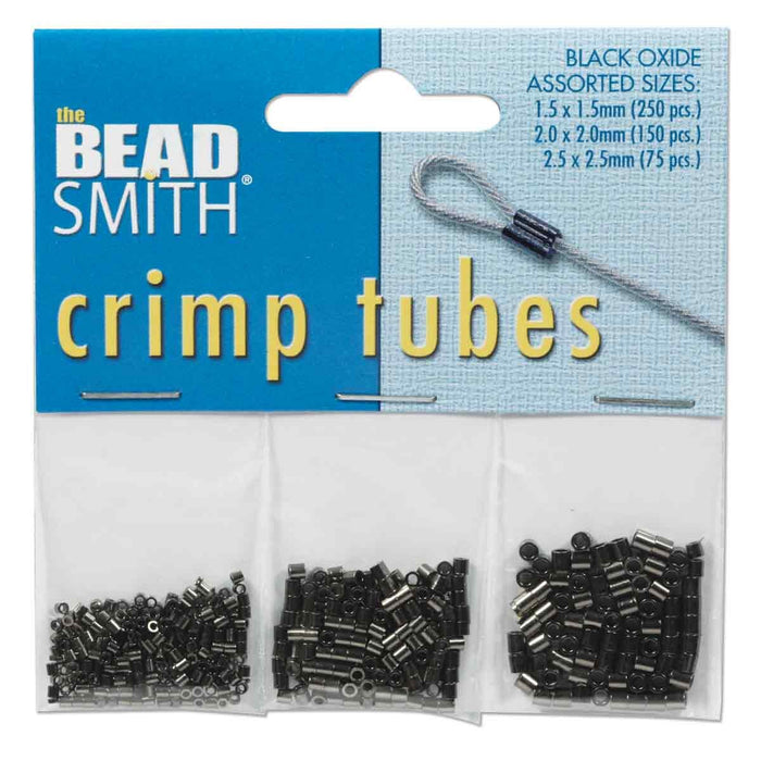 Crimp Tube Assortment Pack - 475 pcs - Black Oxide Base Metal