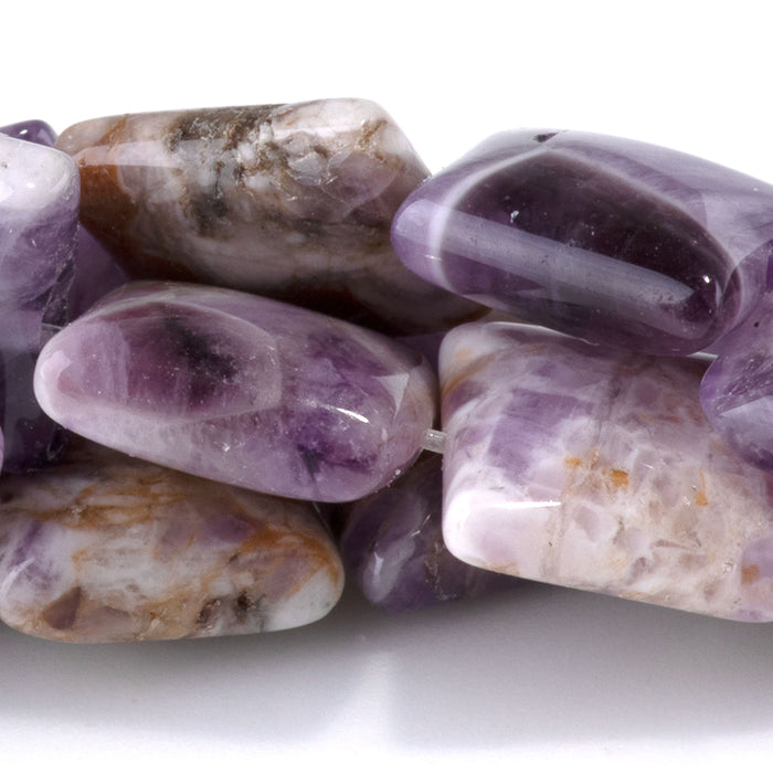 Dog Teeth Amethyst 12mm Square Bead - 15-16 Inch - DSL