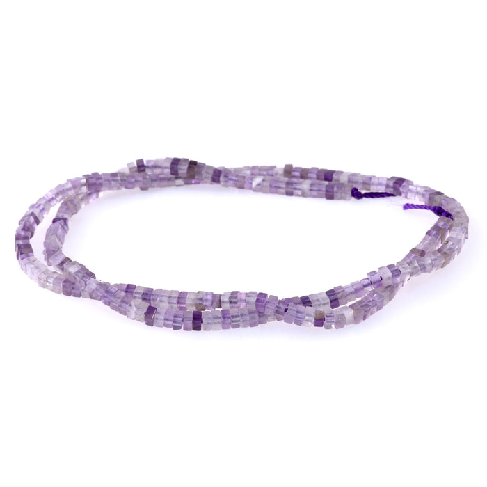 Dog Teeth Amethyst 1x2mm Square Rondelle - 15-16 Inch