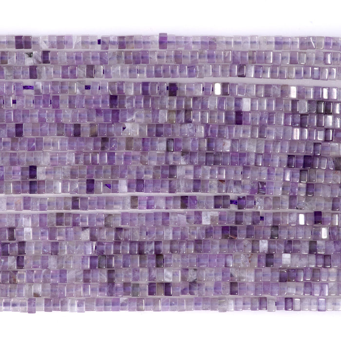 Dog Teeth Amethyst 1x2mm Square Rondelle - 15-16 Inch