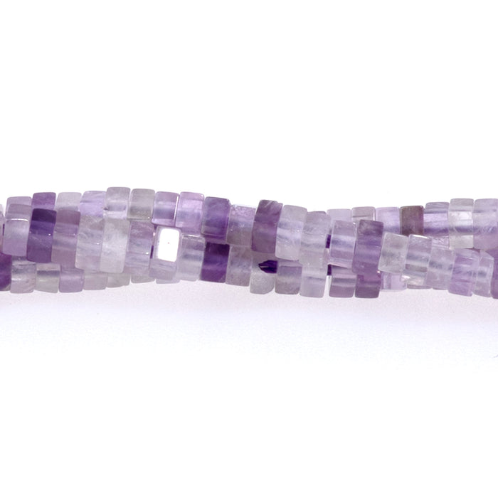 Dog Teeth Amethyst 1x2mm Square Rondelle - 15-16 Inch