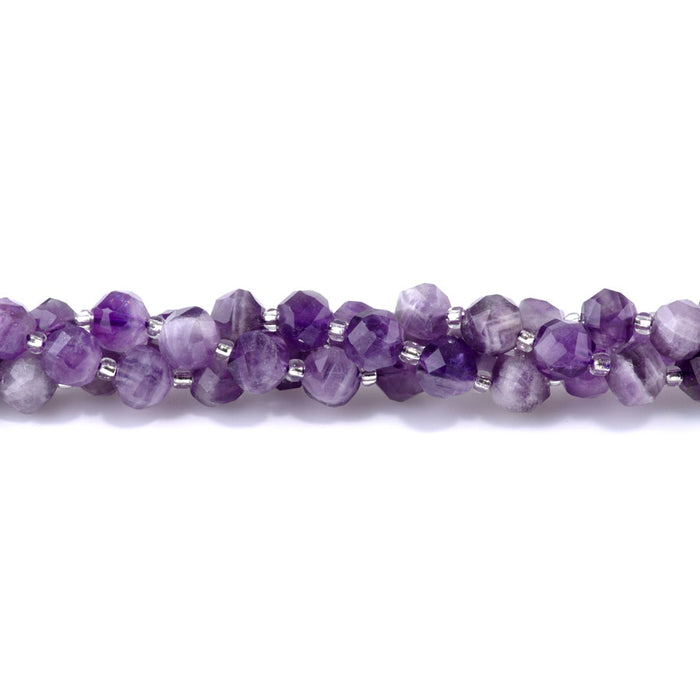 Dog Teeth Amethyst 7x8mm Faceted Nugget - 15-16 Inch