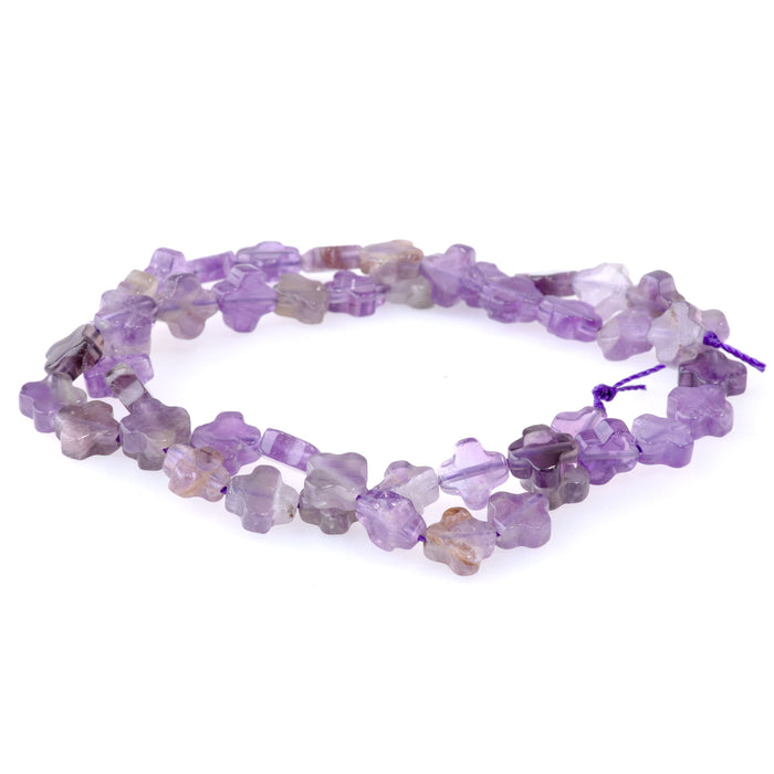 Dog Teeth Amethyst 8mm Cross - 15-16 Inch