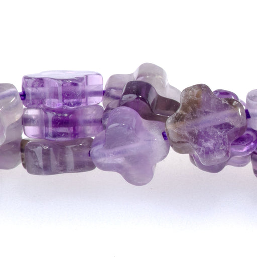 This is a Dakota Stones 8mm Dog Teeth Amethyst Gemstone strand with cross beads in 15-16 inch strand.
