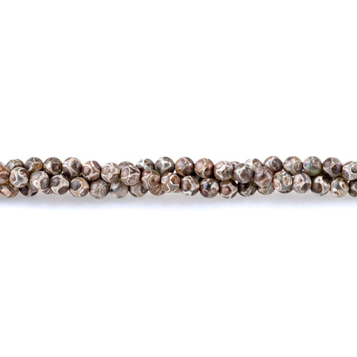 This is a Dakota Stones 6mm DZI Turtle Agate Green Gemstone strand with round beads in 15-16 inch strand.