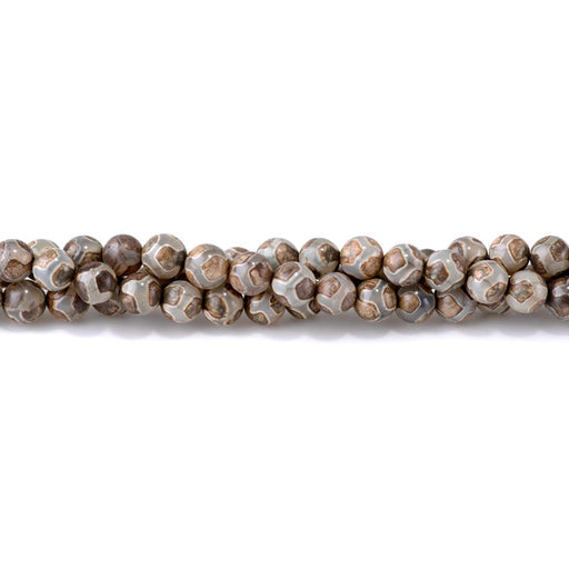 This is a Dakota Stones 8mm DZI Turtle Agate Green Gemstone strand with round beads in 15-16 inch strand.