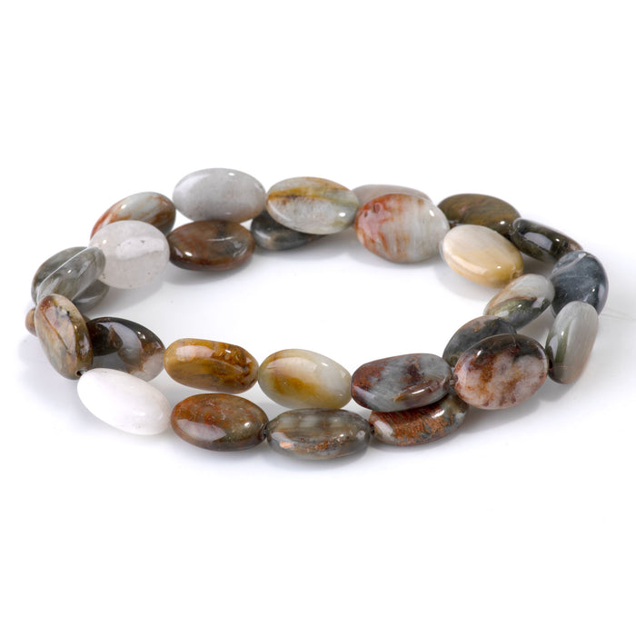 Sunset Eagle Eye 10x14mm Oval Bead - 15-16 Inch