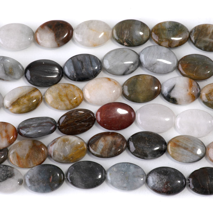 Sunset Eagle Eye 10x14mm Oval Bead - 15-16 Inch