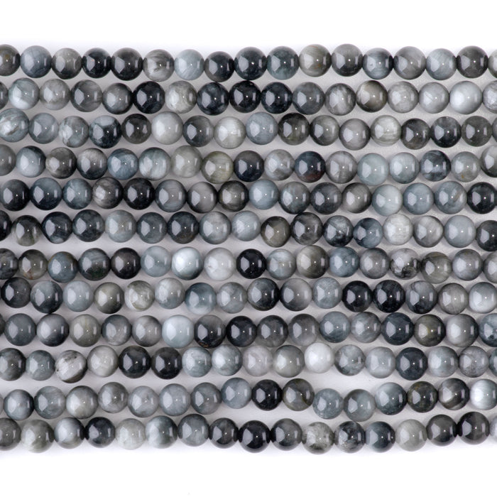 Eagle Eye Stone 4mm Round - 15-16 Inch