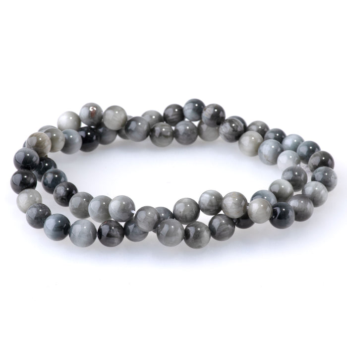 Eagle Eye Stone 6mm Round - 15-16 Inch