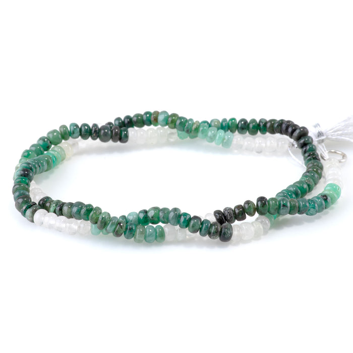 Emerald 2-5mm Banded Irregular Rondelle - 15-16 Inch
