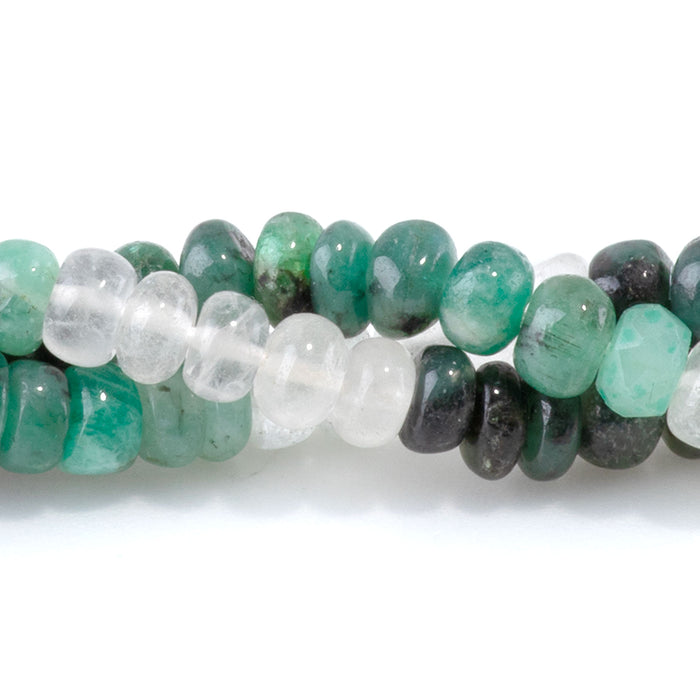 Emerald 2-5mm Banded Irregular Rondelle - 15-16 Inch