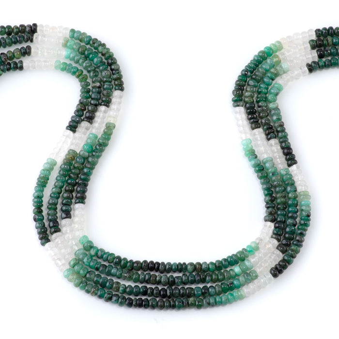 Emerald 2-5mm Banded Irregular Rondelle - 15-16 Inch