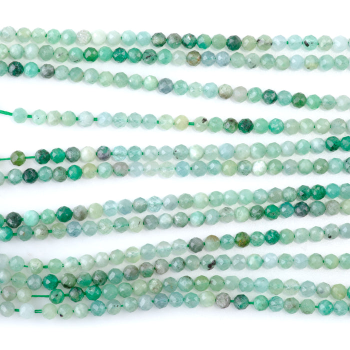 Emerald 3mm Banded Faceted Round - 15-16 Inch
