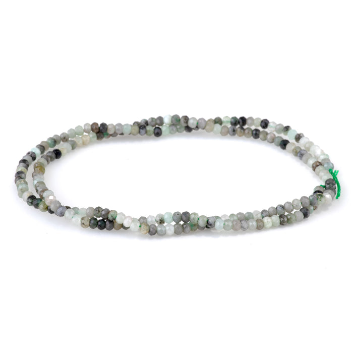 Emerald 2x3mm Rondelle Faceted - 15-16 Inch