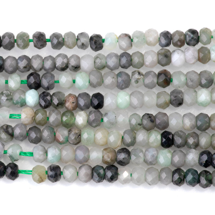 Emerald 2x3mm Rondelle Faceted - 15-16 Inch