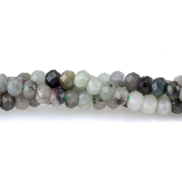 Emerald 2x3mm Rondelle Faceted - 15-16 Inch