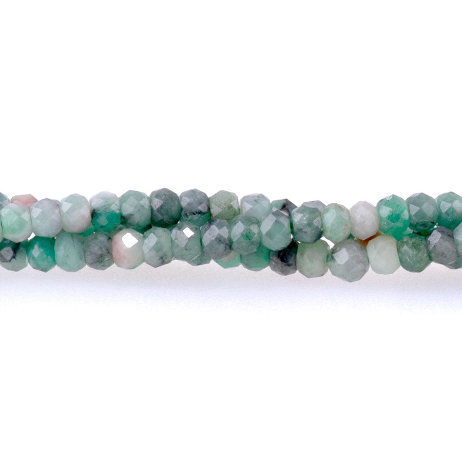 Emerald 3mm Faceted Rondelle A Grade - 15-16 Inch
