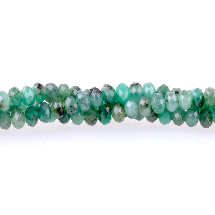 Emerald 3mm Faceted Rondelle AAA Grade - 15-16 Inch