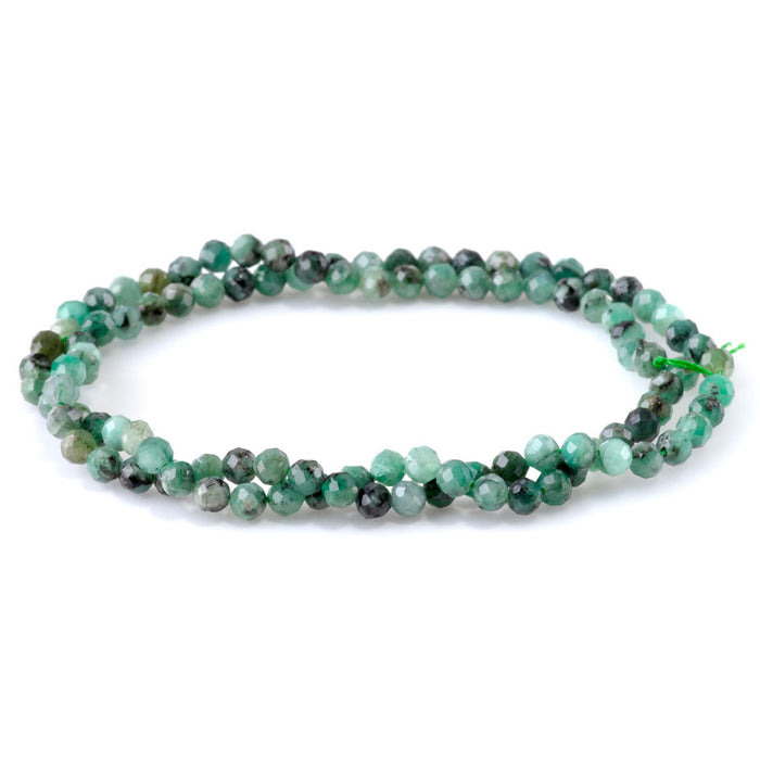 Emerald 4mm Round Faceted - 15-16 Inch