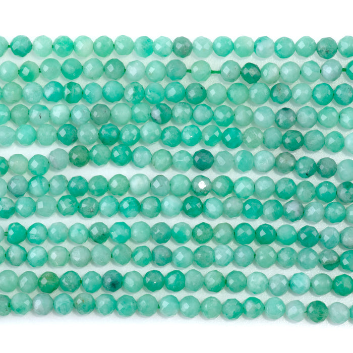 Emerald 4mm Faceted Round AAA Grade - 15-16 Inch