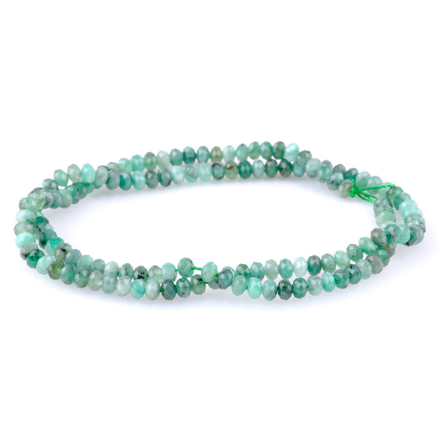 Emerald 4mm Faceted Rondelle AAA Grade - 15-16 Inch
