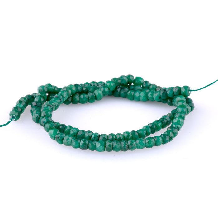 Emerald 4mm Rondelle Faceted (Enhanced) - 15-16 Inch