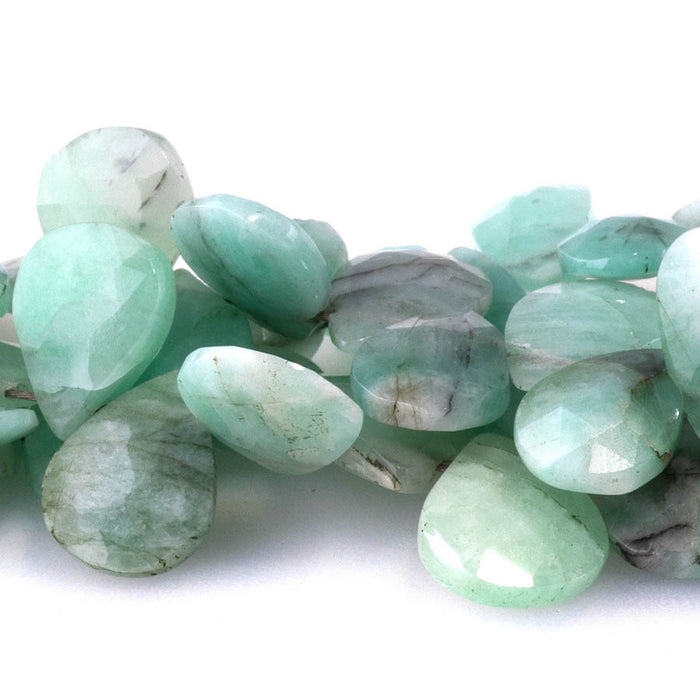 Emerald 5x8-8x12mm Faceted Pear - 8 Inch