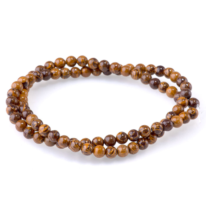 Elephant Skin Jasper 4mm Round - 15-16 Inch