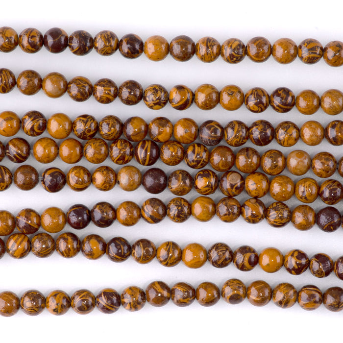 Elephant Skin Jasper 4mm Round - 15-16 Inch