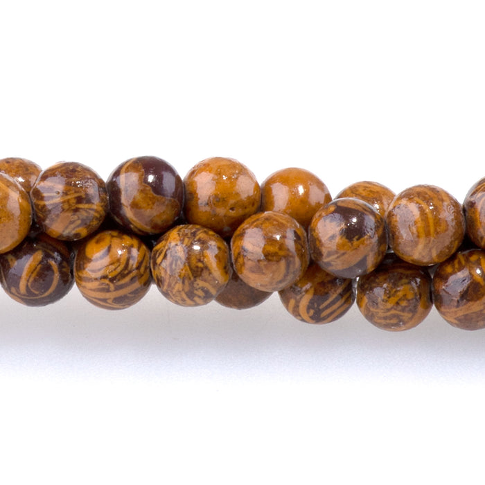 Elephant Skin Jasper 4mm Round - 15-16 Inch