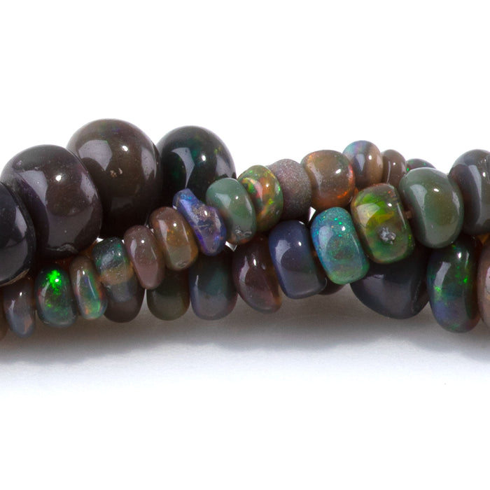 Ethiopian Opal 1.5x2.5-4x6mm Graduated Irregular Rondelle - 18 Inch