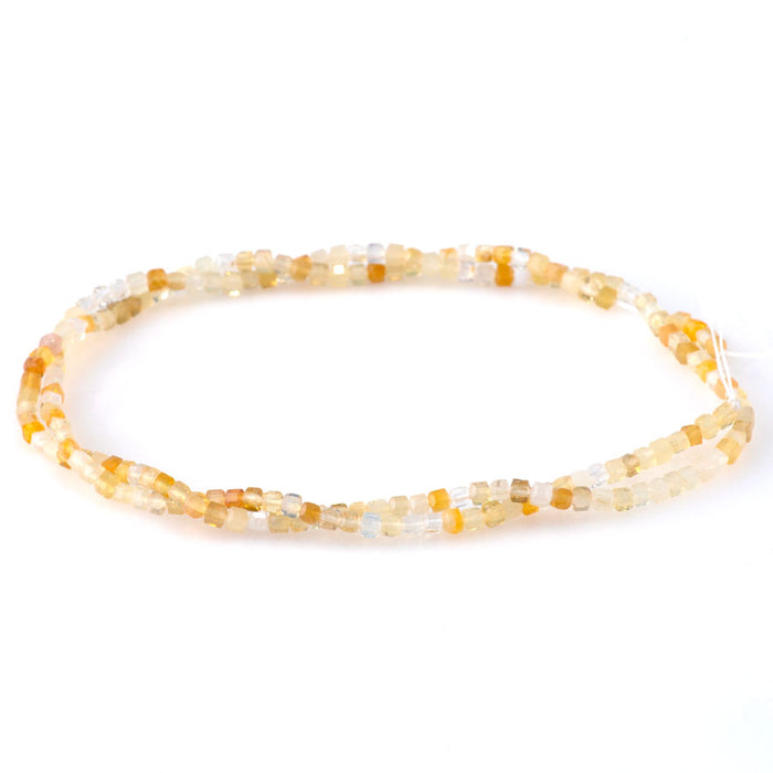 Ethiopian Opal 2.5mm Cube Light Yellow Faceted - 15-16 Inch