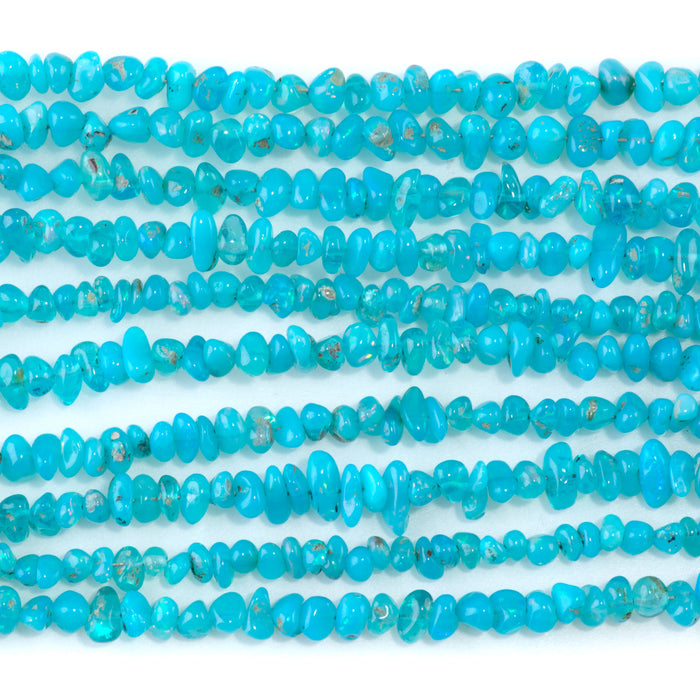 Ethiopian Opal 3x5mm (Dyed) Blue Chip - 17 Inch