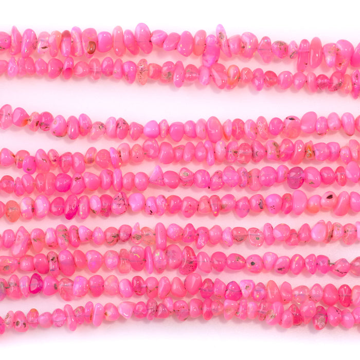Ethiopian Opal 3x5mm (Dyed) Hot Pink Chip - 17 Inch