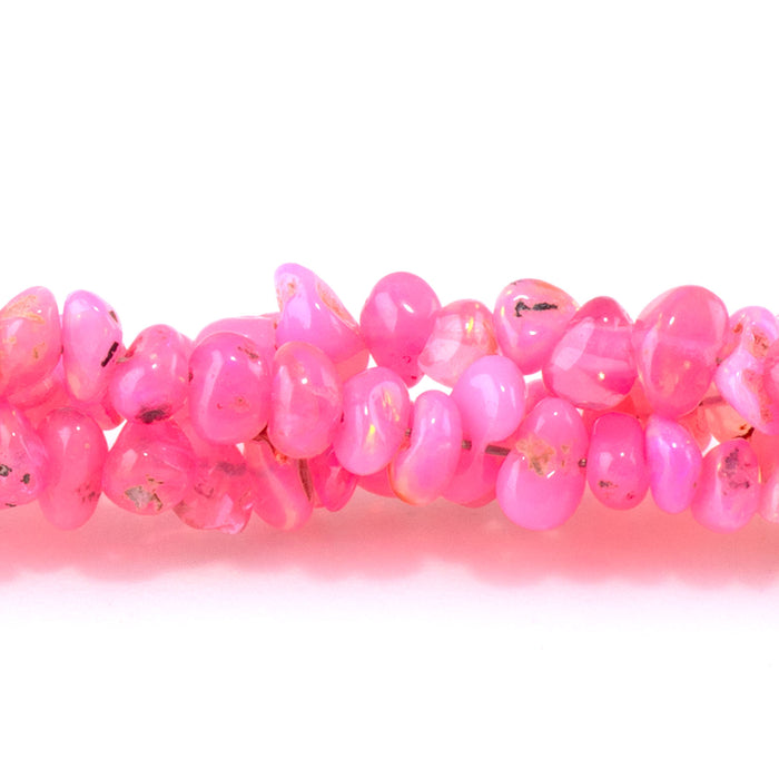 Ethiopian Opal 3x5mm (Dyed) Hot Pink Chip - 17 Inch