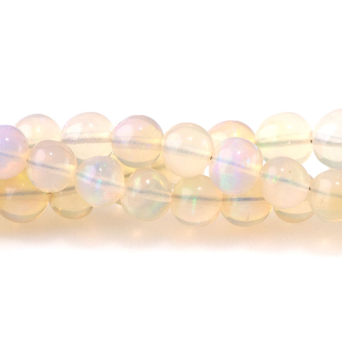 Yellow Ethiopian Opal 4-7mm Graduated Round - 15-16 Inch