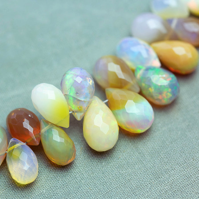 Ethiopian Opal 4x6-7x10mm Drop Faceted - 15-16 Inch