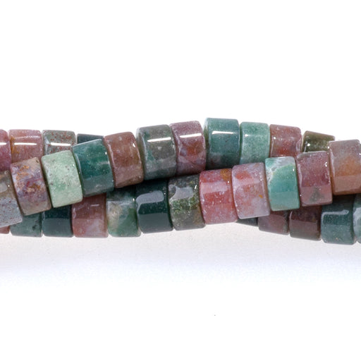 This is a Dakota Stones 2x4mm Fancy Jasper Gemstone strand with heishi beads in 15-16 inch strand.