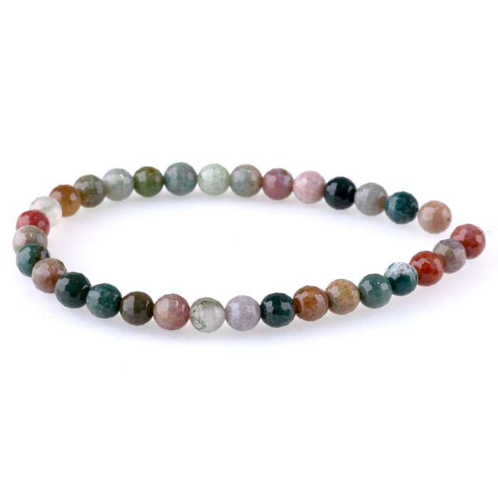 Fancy Jasper 6mm Faceted Round - 8-Inch