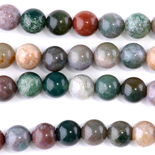 This is a Dakota Stones 8mm Fancy Jasper Gemstone strand with round beads in 8 inch strand.